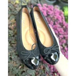 Pavement Lucy Lu ballerina sko i sort ruskind