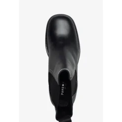 Pavement Nyah støvle i sort skind med hvide stikniger