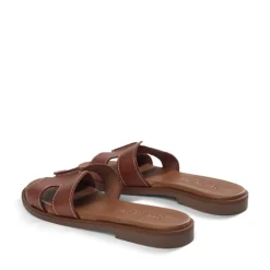 Pavement Pam slip in sandal i tan læder