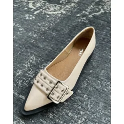 Pavement Saso sko i taupe lakskind