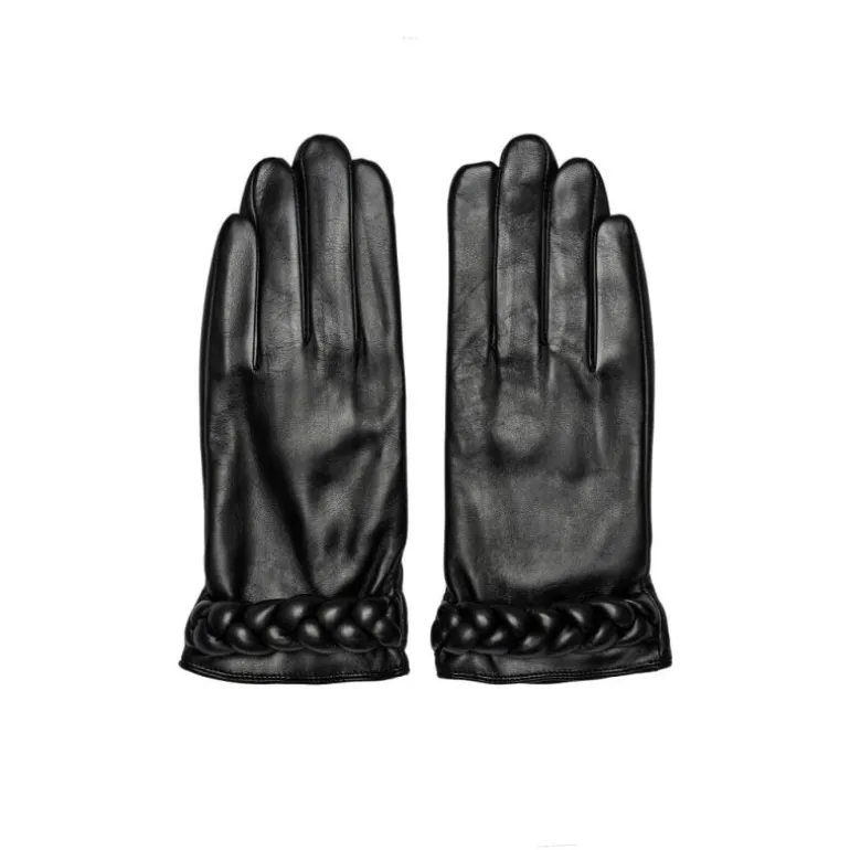 RE:DESIGNED Kaalyn skindhandske i sort