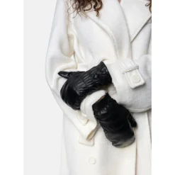 RE:DESIGNED Skindluffer Kara mitten i sort skind