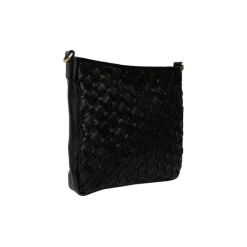 RE:DESIGNED Taske Mika Medium i sort flettet skind