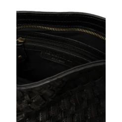 RE:DESIGNED Taske Mika Medium i sort flettet skind