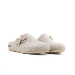 Shepherd Liselotte hjemmesko i beige med blomster