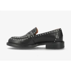 Shoedesign Lashes Loafer i sort skind med nitter