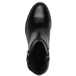 Tamaris 25425 ankelstøvle i sort skind med detaljer