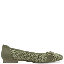 Tamaris 22112 ballerina i lys grøn boucle