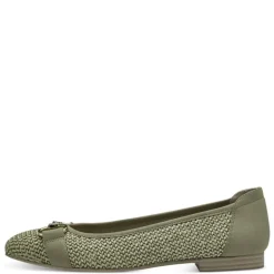 Tamaris 22112 ballerina i lys grøn boucle
