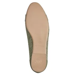 Tamaris 22112 ballerina i lys grøn boucle