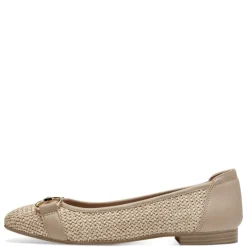 Tamaris 22112 ballerina i taupe boucle