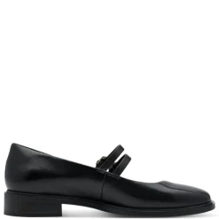 Tamaris 22131 ballerina sko med rem i sort skind