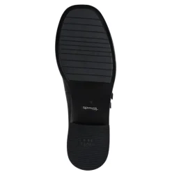 Tamaris 22131 ballerina sko med rem i sort skind