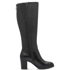 Tamaris 25542 langskaftet sort støvle med hæl