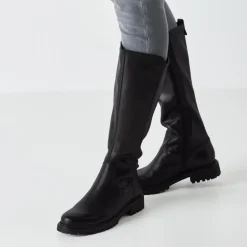 Tamaris 25605 langskaftet støvle i sort skind