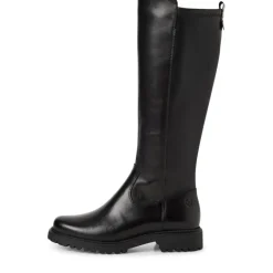 Tamaris 25605 langskaftet støvle i sort skind