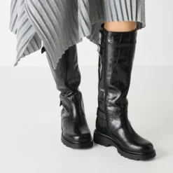 Tamaris 25623 langskaftet støvle i sort kroko