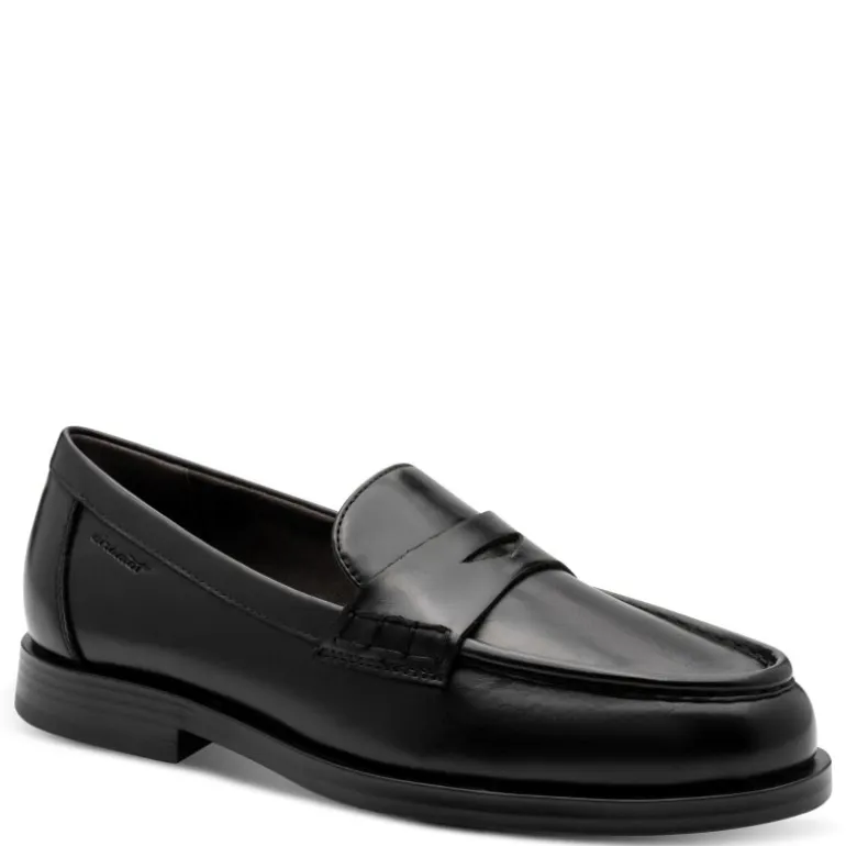 Tamaris 24311 loafer i sort poleret materiale