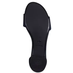 Tamaris 28201 sandal i blå tekstil med lille hæl