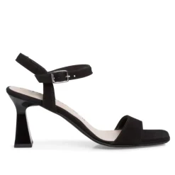 Tamaris 28377 sandal i sort ruskind med hæl