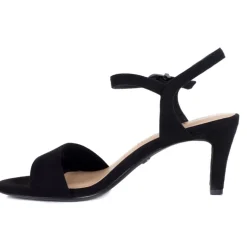 Tamaris 28028 sandal i sort tekstil