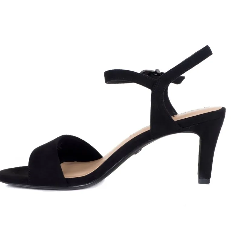 Tamaris 28028 sandal i sort tekstil