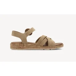 Tamaris 28129 sandal i taupe ruskind