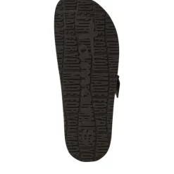 Tamaris 27500 slip in sandal i sort skind med spænder