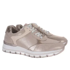 Tamaris 23719 sneaker i champagne skind kombi