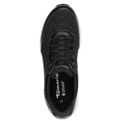 Tamaris 23779 sneakers med glitter sten i sort