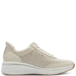 Tamaris 23779 sneakers med glitter sten i ivory