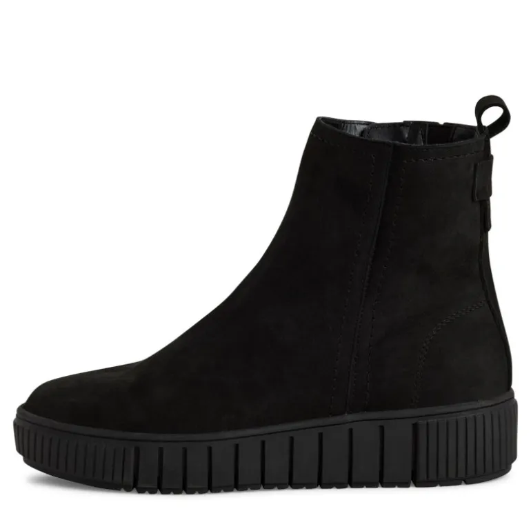Tamaris 25406 støvle i sort nubuk skind