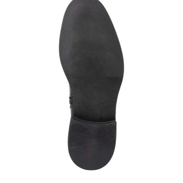 Tamaris 25003 støvle i sort skind med nitter