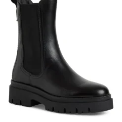 Tamaris 25992 støvle i sort skind med grove gummisåler