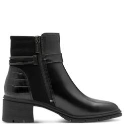 Tamaris 25823 støvle i sort skind med detaljer