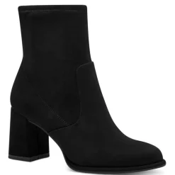 Tamaris 25057 støvle i sort tekstil med hæl