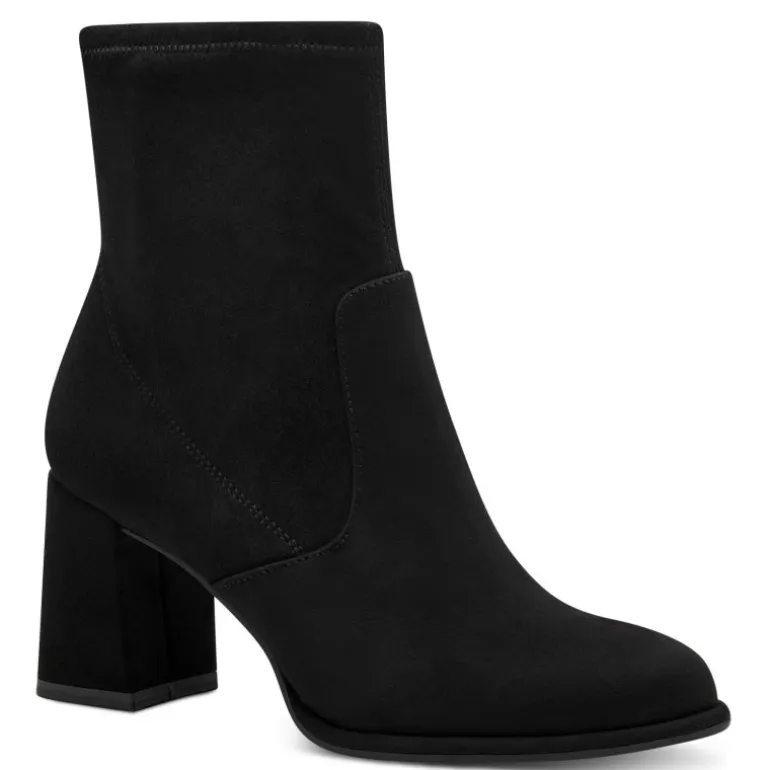 Tamaris 25057 støvle i sort tekstil med hæl