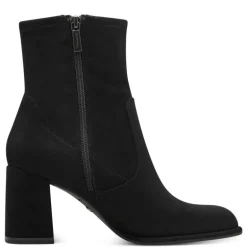 Tamaris 25057 støvle i sort tekstil med hæl