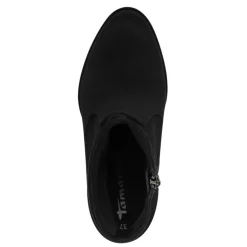 Tamaris 25057 støvle i sort tekstil med hæl