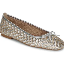 Unisa BIENZA ballerina i guld og sølv flet