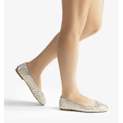 Unisa BIENZA ballerina i guld og sølv flet