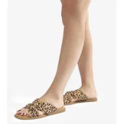Unisa CAMBY slip in sandal i leopard