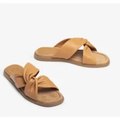 Unisa CAMBY slip in sandal i cognac skind