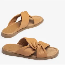 Unisa CAMBY slip in sandal i cognac skind