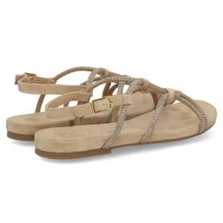 Unisa COOPER sandal i beige ruskind med glitter