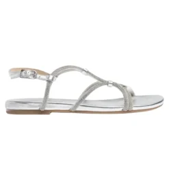 Unisa COOPER sandal i sølv skind med glitter