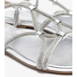 Unisa COOPER sandal i sølv skind med glitter