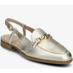 Unisa DEAN loafer i guld skind med slingback