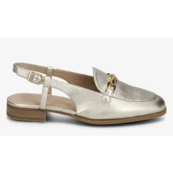 Unisa DEAN loafer i guld skind med slingback