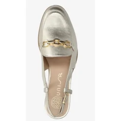 Unisa DEAN loafer i guld skind med slingback